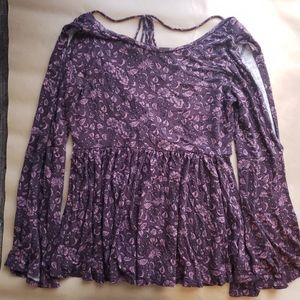 AE Cold Shoulder Purple Blouse